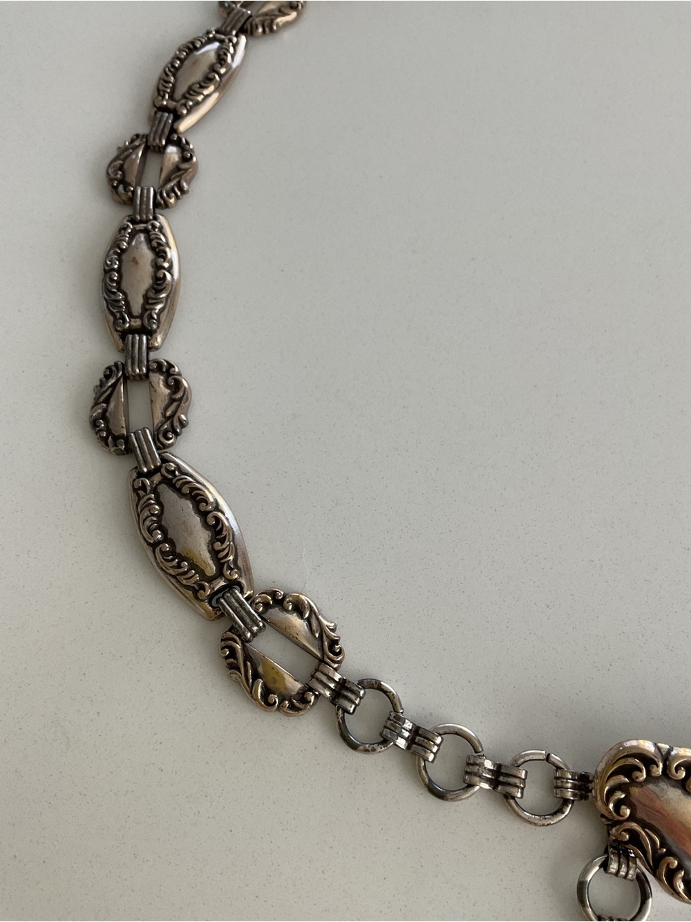Brighton Antique Silver Heart Dangle Chain Belt 1996 - Picture 8 of 16